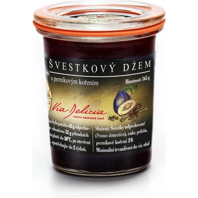 Via Delicia švestkový Džem s perníkovým kořením 165 g