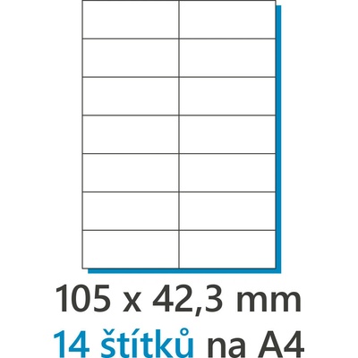 EkoToner etikety Samolepiace 105x42,3/100 listov A4 biela