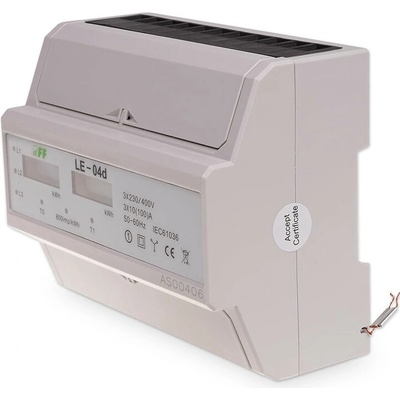 LE-04d - 3-fázový 2-tarifný elektromer, 3x 230/400V, 100A