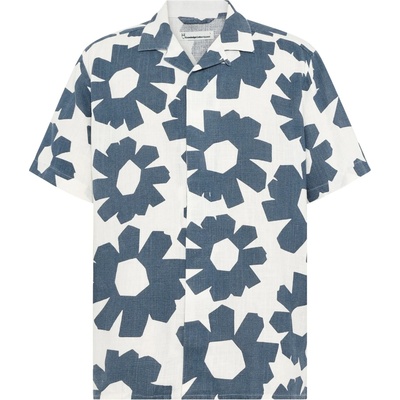 KnowledgeCotton Apparel Мъжка риза с копчета KnowledgeCotton Apparel Linen-Mix Printed Shirt - Blue (033-3205-0113)