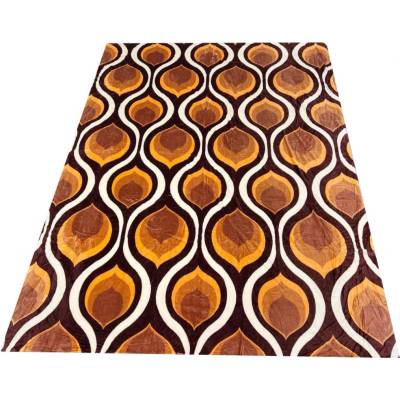 Microfaserová deka 200x230cm hnědobéžové ornamenty