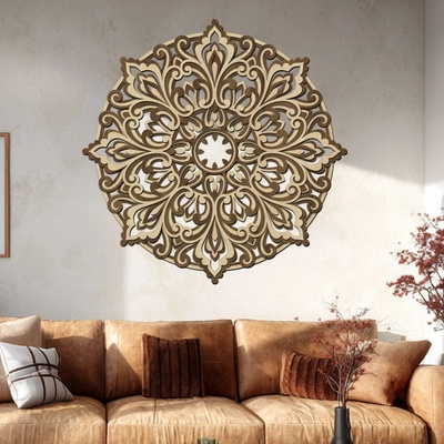 dřevo života 4 vrstvá mandala SEBEDŮVĚRU Zvolte rozměr šxv (cm): 40x40, Zvolte barvu dekoru: Javor-Ořech