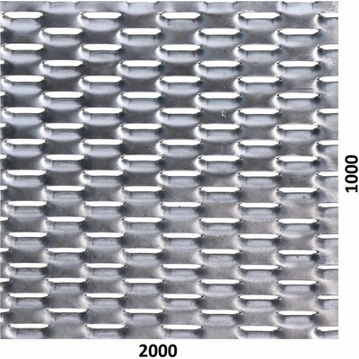 Hliníkový tahokov, kosočtvercové oko: 47x18mm, můstek: 8mm Šířka: 2000mm, Výška: 1000mm