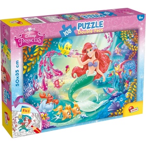 Lisciani Двулицев пъзел Lisciani за оцветяване от 108 части - Малката русалка (48069) - ozone