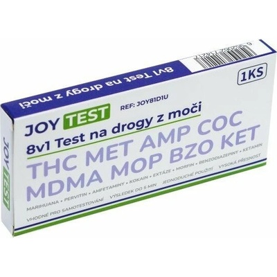 JoyTest 8 v 1 Test na drogy z moču Thc Met Amp Coc Mdma Mop Bzo Ket 1 ks
