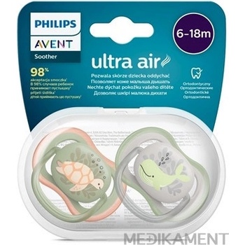 Avent Philips šidítko Ultra air Obrázek 2ks zelená