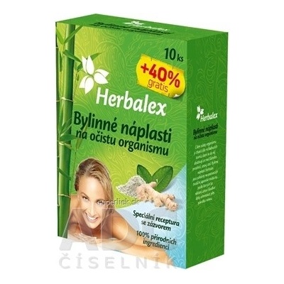 Herbalex Bylinné náplasti na očistu organizmu 10 ks + 40% gratis (14 ks), 8595607500029