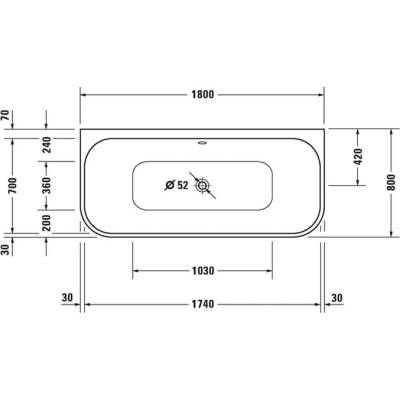 Duravit 180 x 80 cm 700451800000000