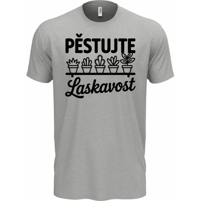 Pěstujte laskavost kaktusy černý tisk triko