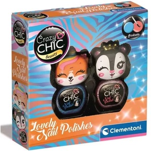 Clementoni Crazy Chic: Комплект лакове за нокти с животни - 2 бр. , син и розов (18843)