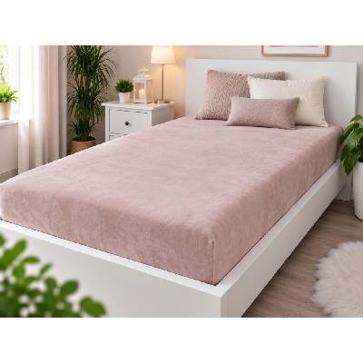 Jerry Fabrics s Mikroflanelové prostěradlo Exclusive kávové 180x200