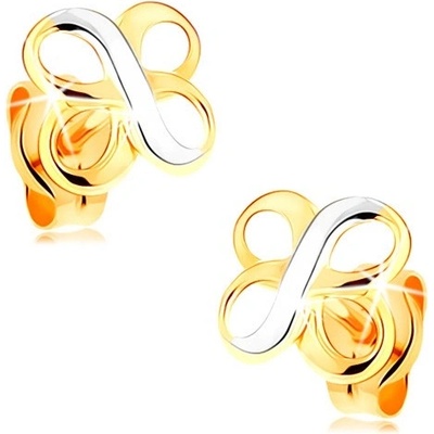 Šperky eshop v kombinovaném zlatě dva lesklé symboly INFINITY GG145.02