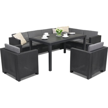 BICA Техноратанов комплект с ъглов диван Colorado Comida Max 8 антрацит Bica (BCCOR8ANT)