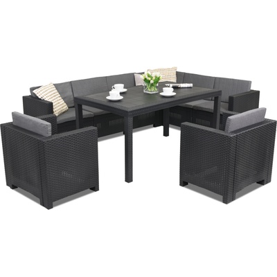 BICA Техноратанов комплект с ъглов диван Colorado Comida Max 8 антрацит Bica (BCCOR8ANT)