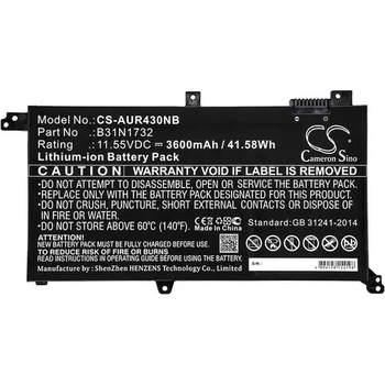 Image 1 of Cameron Sino Батерия за лаптоп ASUS K430FA VivoBook S14 S430FAEB102T B31N1732 LiIon 11.55V 3600mAh CAMERON SINO (CS-AUR430NB)