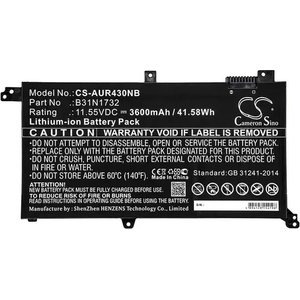 Cameron Sino Батерия за лаптоп ASUS K430FA VivoBook S14 S430FAEB102T B31N1732 LiIon 11.55V 3600mAh CAMERON SINO (CS-AUR430NB) - xtreme