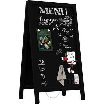 Allboards PK63WRBK Magnetický křídový reklamní stojan černý 80 x 45 cm