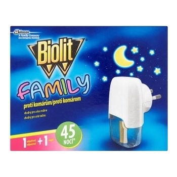 BIOLIT elektrický odpařovač na komáry Family tekutá náplň 45 nocí 27ml