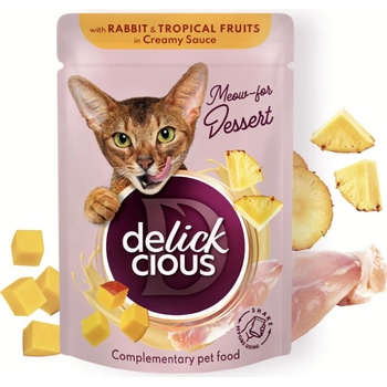 Delickcious Vločky s králikom a tropickým ovocím v smotanovej omáčke 80 g