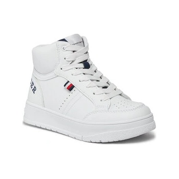 Tommy Hilfiger Сникърси Logo High Top Lace-Up Sneaker T3X9-33362-1355 M Бял (Logo High Top Lace-Up Sneaker T3X9-33362-1355 M)