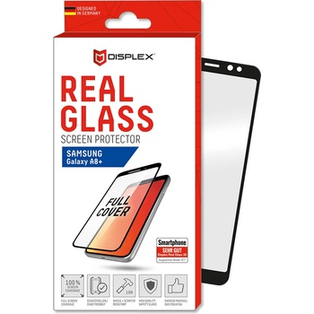 Image 1 of Displex Real Glass 10H Protector 3D Full Cover - калено стъклено защитно покритие за дисплея на Samsung Galaxy A8 Plus (2018) (черен-прозрачен)