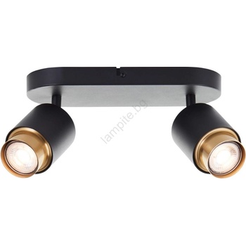 Brilliant - LED осветително тяло COVELO 2xGU10/5W/230V черно/златисто (BI0337)