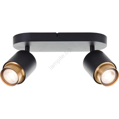 Brilliant - LED осветително тяло COVELO 2xGU10/5W/230V черно/златисто (BI0337)