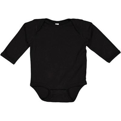 Rabbit Skins Dojčenské body s dlhým rukávom Black