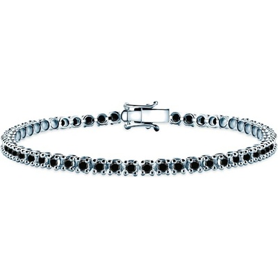 SAVICKI Tenisový náramok Luminy 3,2 mm biele zlato, čierne diamanty SAV-B-TENIS-17CM-32SZ-22K-585-CZD-B