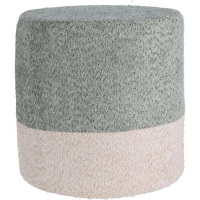 Home Styling Collection Kulatý čalouněný puf ve dvou barvách boucle, 34 x 35 cm, modrá modrá
