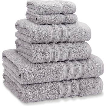 Image 1 of Catherine Lansfield Хавлиена кърпа Catherine Lansfield Zero Twist Cotton 6 Piece Towel Bale Set - Silver Grey