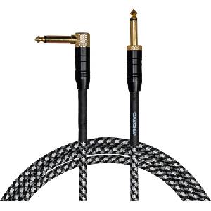 Cascha Professional Line Guitar Cable Tweed Black 3 m Директен - Ъглов Инструментален кабел (CCP-G2ABK3)