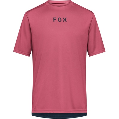 FOX Racing Мъжка фланелка с къс ръкав за колоездене FOX Racing Ranger S/S Jersey Wordmark Cycling jersey - Berry - размер XL (056-3673-0614)
