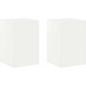 vidaXL Стойка за растения 2 pcs Бяло 40 x 40 x 60 cm Стомана (8012533)