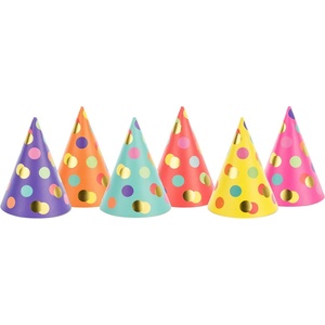 PartyDeco Шапки за парти - Микс на точки 6 бр