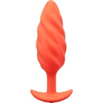 b-Vibe Swirl Uniquely Textured Silicone Vibrating Plug Orange