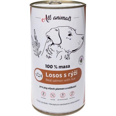 All Animals Dog losos mletý s rýží 1200 g