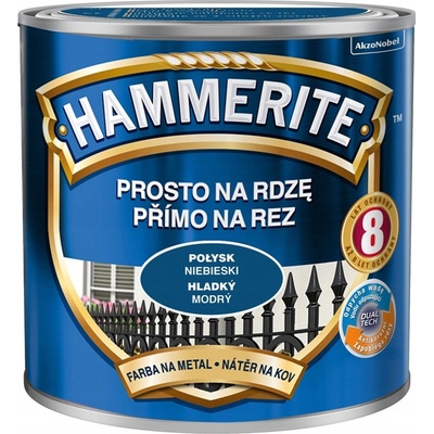 Hammerite přímo na rez, 0,70L, hladký modrý