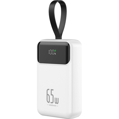 Xmart Преносима външна батерия Xmart, 20000 mAh, 65W, PD, LED Дисплей, Бяла (23484)