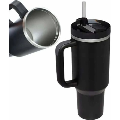 Pronett XJ5555 Termo hrnček s držadlom a slamkou nerez 1200 ml svetloružový