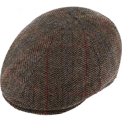 Fiebig Headwear since 1903 pánská kostkovaná vlněná zimní hnědá