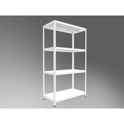 Biedrax Skrutkovaný regál do pivnice 75 x 150 x 150 cm, biely, 4 police, nosnosť 150 kg na policu