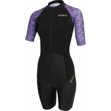 ZONE3 Lava Short Sleeve Trisuit Black/Gold dámsky