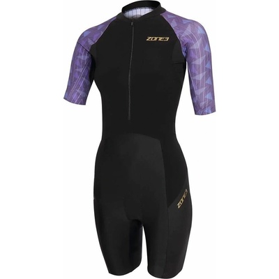 ZONE3 Lava Short Sleeve Trisuit Black/Gold dámsky