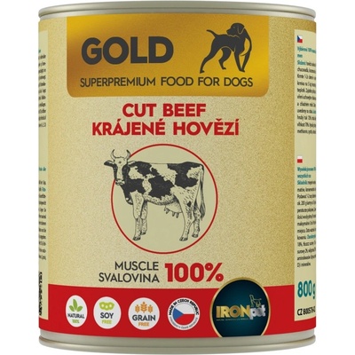 IRONpet Gold Dog Hovädzia krájaná svalovina 800 g