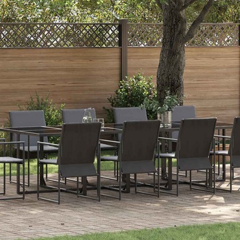 vidaXL Комплект за хранене в градината 11 pcs Черно Стомана (3335861)