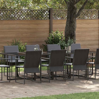 vidaXL Комплект за хранене в градината 11 pcs Черно Стомана (3335861)