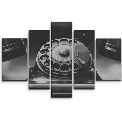 Sablio Obraz - 5-dílný Starý telefon - 125x90 cm
