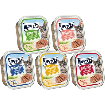 Happy Cat Minkas Duo jemná paštéta hydinové a jahňacie 16 x 100 g