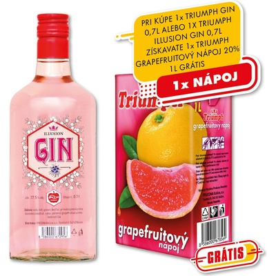 Illusion Rosé Gin 37,5% 0,7 l (čistá fľaša)